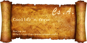 Csollán Anna névjegykártya