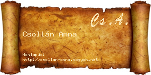 Csollán Anna névjegykártya