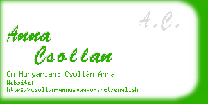 anna csollan business card