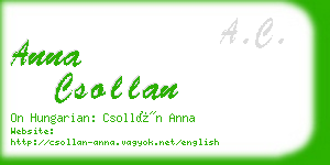 anna csollan business card